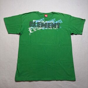 Element T-Shirt Mens Large Green Graphic Logo Y2K Skater Made in USA Tee